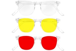 SOLMOON Blaulichtfilter Brille Herren und Damen Satz 3 Rote, Gelbe Blaulichtfilter Brille Damen Blue Light Glasses Blaulicht Brille Blaufilter Brille Herren Blaufilter Brille Damen Brille Mit Blaulichtfilter