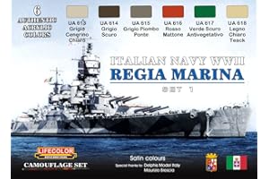 Kit aerografo di colori camouflage LifeColor CS15 ITALIAN NAVY WWII SET1 REGIA MARINA ITALIANA