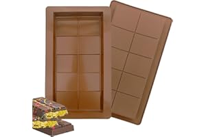 ZYNXEL Schokoladenform Silikon Tief, Dubai Schokoladentafel Form, 2 Stück Silikonform Schokoladentafel Extra Tiefe, Schokolade Form mit 10 Muldenfür Schokolade Praline Süßigkeiten