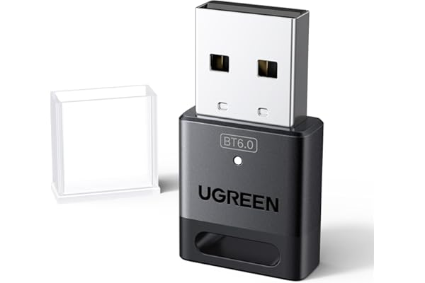 UGREEN USB Bluetooth 6.0 Adaptador para PC Adapter Dongle Solo Sirve para Windows 11/10/8.1 Compatible con Mando de PS5 PS4 Teclado Ratón Altavoces Auriculares