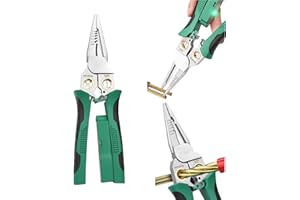 KIKAWORD 8 in 1 Wire Stripper with Voltage Tester, Multi-Function Electric Wire Stripping Tool,Electrical Pliers for Cutting and Pulling, for Scraping and Pressing Wires