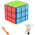 Taolele Brick Blocks 3x3 Speed Cube Toy with 108Pcs Owl Mini Building Blocks Cute Animals Sets, Build-On Brick 3D Magic Cube 3 in 1 Brain Teaser Puzzles Ideas STEM Toy for Magic Cube Enthusiasts
