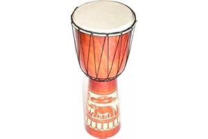 CIFFRE Große 50cm Djembe Holz Trommel Bongo Ziegenfell Elefant Holz A2