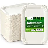 Vaily Paper Plates 13 x 20 cm Square Pack of 150 for Cakes, Buns, Party Plates, Serving Plates, Disposable Plates, Cake Plate