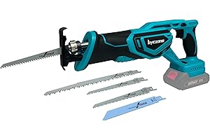 BYCZONE Professional Akku Säbelsäge, Kabellose Reciprosäge kompatibel mit Makita 18V Akku, ideal für Sägearbeit mit Holz/Stahl, 22 mm Hublänge, Inklusive 4x Säbelsägeblatt, ohne Akku und Ladegerät