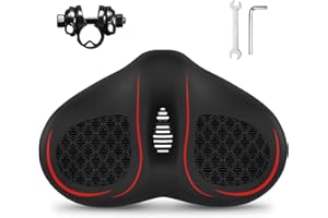 AEYINO Noseless Oversized Bike Seat for Men and Women,Waterproof Wide Bicycle Saddle Comforatble Soft Memory Foam Padded Replacement Cushion for MTB,Peloton,Mountain,City,Road,Exercise Bikes