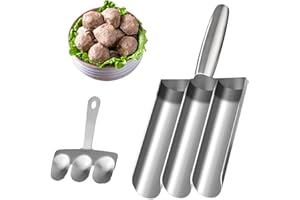 Machine à Boulettes de Viande Triple avec Pelle à Découper,Smavles Faire des Boulettes De Viande Moule,Fabrication De Boulettes De Viande,Triple Fabricant de Boulettes de Viande pour Pâte Boulettes