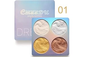 Weixinbuy Shimmer Highlighter Powder Palette, Illuminator Palette The Powder Palette Highlighter Baked Waterproof Brilliant Lighten Skin, Great Choice and Gift for Girls.