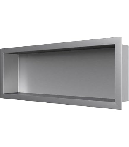 Nicchia Da Parete In Acciaio Inox 30x90x10 Cm - Con Ripiani, Per Bagno Doccia O Vasca, Colore Bianco - Foto 4