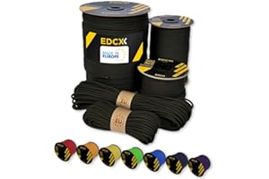 EdcX Paracord 4mm, 35+ kolorów (10 m, 15m, 30m, 50m, 100m, 300m) | Idealny do rękodzieła, majsterkowania, biwakowania | 100% nylonowa lina 4mm| Linka Taktyczna 550 Typ III