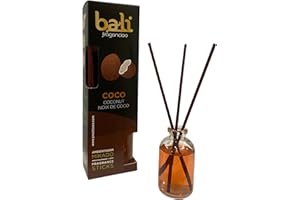Bali fragancias Ambientador Mikado COCO Difusor con varillas de ratán para tu salón, comedor o cualquier estancia de tu hogar, fragancias seleccionadas, Aromaterapia, Perfumado (30 ml)