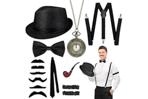 MEISHANG Accesorios Años 20 Hombre - Great Gatsby, Peaky Blinders, Disfraz, Complementos Gangster Kostüm Herren