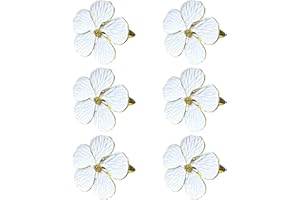 YUMIN 6 PièCes Rond de, Fleurs Serviettes Boucles Porte-Serviettes à Manger RéGlage DéCor pour Mariage NoëL