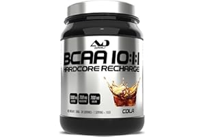 ADDICT SPORT NUTRITION AD BCAA poudre – BCAA 10:1:1 – Hardcore Recharge – Acides aminés essentiels pour la construction et la récupération musculaire – Enrichi en vitamine B6 – Sans sucre ni aspartame – 300 g (cola)