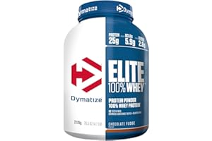 Dymatize Elite 100% Whey Chocolate Fudge 2170g - High Protein Low Sugar Powder + Whey Protein and BCAAs