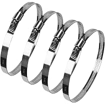 Lot De 4 Colliers De Serrage Acier Inoxydable 118-140mm - Réglables, Antirouille - Pour Tuyaux, Câbles Et Fixations