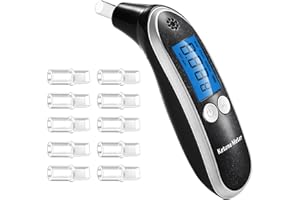 SOYAA Medidor de cetonas profesional, analizador digital avanzado de cetonas y medidor de cetosis, resultados instantáneos, alcoholímetro portátil para pruebas de cetosis con 10 boquillas (Negro)