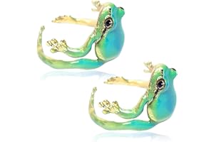 Irikdescia Regulowany pierścionek z żabą, emaliowany, słodki, zabawny i niebieski, otwarty pierścionek dla kobiet i mężczyzn, kreatywny, śliczny pierścionek z żywicy, motyw zwierzęcy, zabawna