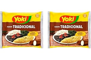 Yoki Farofa Mandioca Brasil | Farine de manioc prête à l'emploi | Cassava 400 g x 2