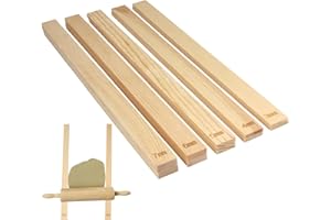 PETGLIMMER 10 Pcs 5 Tamaños Bastones Guías de Espesor de Rodillo, Guías Para el Grosor de Arcilla, Guía Rodillo Madera Guías, Herramientas Ceramica para Herramienta Espesor con Arcilla Polimérica con Cerámica