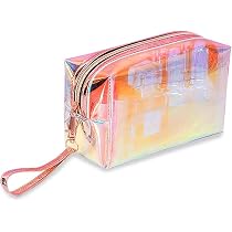 Boao Kosmetiktasche Transparent & Holografisch - 2er-Set Reißverschlussbeutel Für Reise, Make-up, Windeln