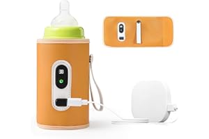 TOWWOO Baby Flaschenwärmer, Tragbarer Flaschenwärmer für Unterwegs, USB Babyflaschenwärmer mit Einstellbare Temperatur und LCD-Display, Muttermilchwärmer Tasche für Unterwegs und Zuhause