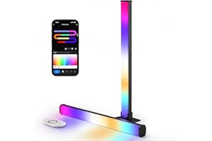 LuminexDesigns RGB LED Light Bar for TV & Gaming 40cm – Music Synchronization and App Control for Mood Lighting and Decoration, Black