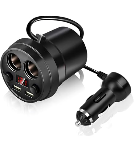Splitter Accendisigari Auto Con 2 Prese 12V E 2 Porte USB 3.1A - Adattatore Multi-presa Con Fusibile Protettivo, Per Auto, Camion, SUV