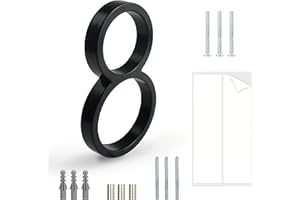 HASWARE Número De Casa Flotante: 5 Pulgadas (12cm) Números De Puertas Modernos - SeñAlizacióN Para La Oficina De Correos De La Calle (8, Negro)