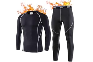 ZDQ Ropa Interior Térmica Invierno Hombre Esquí Térmico Conjuntos Térmicos Camisetas Manga Larga Pantalon Largos para Deportes Senderismo Snowboard