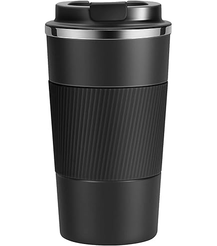 Emsa WAVE Travel Mug 0,5L Noir – Tasse Isotherme Inox, Garde Chaud/Froid