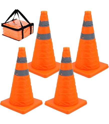 4 stuks 45,7 cm opvouwbare verkeerskegels / opvouwbare richtkegels oranje verkeerskegel bord / multifunctionele pop-up reflecterende veiligheidskegel 4 stuks 45,7 cm opvouwbare verkeerskegels / opvouwbare richtkegels oranje verkeerskegel bord / multifunctionele pop-up reflecterende veiligheidskegel