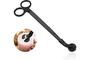 CUAYAES Candle Wick Trimmer, Stainless Steel Candle Wick Cutter,Wick Clipper Candle Scissors Can Reaches Deep Into Candles to Cut Spent Wicks (Matte Black)