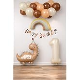 1 Year Old Retro Dinosaur Concept Birthday Set