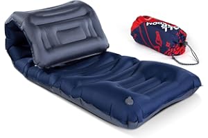 AKSOUL Materassino autogonfiante da campeggio, più spesso e più largo, impermeabile, singolo, portatile, ultra leggero, gonfiabile, arrotolabile, compatto, isolato, per escursionismo,