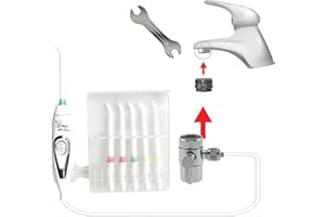 WATER NO LIMITS | Hydropulseur Dentaire Professionnel sans Piles ni Électricité | Hydropulseur Oral Utilisant la Pression du Robinet pour un Jet Linéaire | Connecteur Durable (Standard)