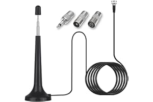 LORSENG 1 Pcs Radio Antenna, Radio Aerial for System Indoor, Radio Antenna Telescopic, Aerial Rod Antenna for Tuner Stereo Amplifier Home Cinema System Home Theater System Receiver with Magnetic Base