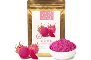 PLANT GIFT 100% Pure Natural Plant Pitaya Powder, 火龙果粉 Polvo de fruta de dragón, rico en vitaminas y minerales, muy adecuado para el polvo de bebida, delicado 100g