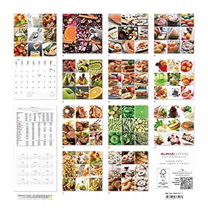 Alpha Edition 17.0121 Calendario da Muro "Culinaria" 2017 30x30 cm
