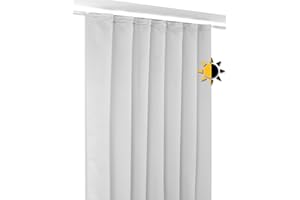 ‎BEAUTEX BEAUTEX Verdunkelungsgardine mit Kräuselband U-Band, Blackout Vorhang Blickdicht abdunkelnd, Größe und Farbe wählbar (Breite: 140 cm, Höhe: 245 cm, Hellgrau)