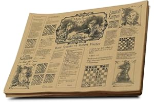 Hostelnovo - Pack 250 Manteles Individuales de Papel Kraft 100% Reciclado - Salvamanteles con Diseño Único de Leyendas de Ajedrez - Ideal para servicio a la mesa - 30 x 40 cm