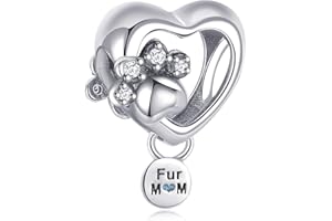 Annmors Charm Rosegold Family Heart Abalorios Colgantes Cuentas Plata de Ley 925 con Circonita Cúbica Compatible Pulsera & Europeo,Christmas Charms para Mujer Niña for Birthday Anniversary