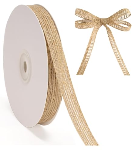 Lot De 5 Rouleaux Ruban Jute Naturel - 0,6 Cm X 50 M - Pour Emballage Cadeaux, Décorations, Mariage