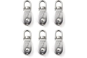 FLOMORE M15 Wire Rope Single Pulley Block 304 Stainless Steel Roller Pulley Bearing Roller Pack Of 6 Loading:35KG