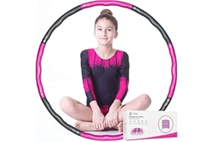 LETAO Hula Hoop - Pneumatico per bambini e adulti, peso da 8 a 18 anni, colore grigio rosa, 1 kg, design ondulato con schiuma, istruzioni elettroniche