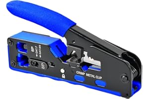 Focenat Tenaza metálica de crimpar,Kit de herramientas de engarzado,Cortador pelacables,Alicates para engarzar conectores,Crimpadora terminales eléctricos,Cortador de cables für Cat5/Cat7/8P,/6P