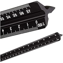 Righello Triangolare In Alluminio 30cm - Scalimetro Per Architetti E Ingegneri Con 6 Scale Metriche - Foto 5