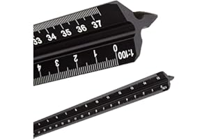 HREDZEO Righello In Scala, 30 CM Righello Triangolare In Alluminio Righello In Scala Metrica per Architetti e Ingegneri 1:20, 1:25, 1:50, 1:75, 1:100, 1:125