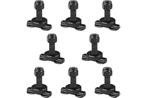 SKYJDM 8-Pack L-Track Double Lug Threaded Stud Fitting (Working Load Limit of 1,916 Pounds), Heavy-Duty Bolt Down Anchor Points for Truck Bed, Trailer Cargo, Pickup, RV, ATV Used with L-Track Rails