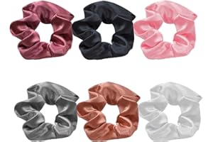 JXUANE Hair Scrunchies,6 Pack Ponytail Holders Colorful Ponytail Holder Satin for Girls Women Soft Hair Scrunchies Elastic Hair Bands Hair Scrunchies Hair Accessories for Girls Women and Ladies
